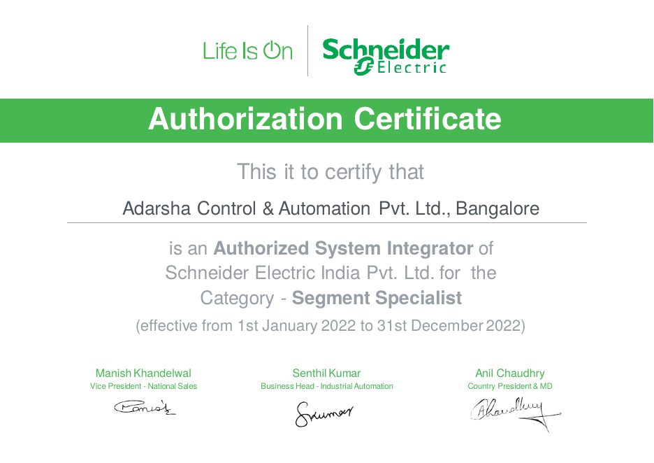Authorized System Integrator of Schneider Electric