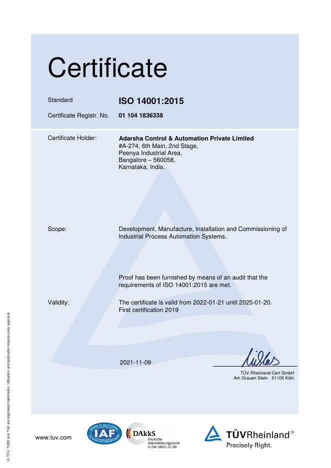 ISO 14001:2015 Certificate